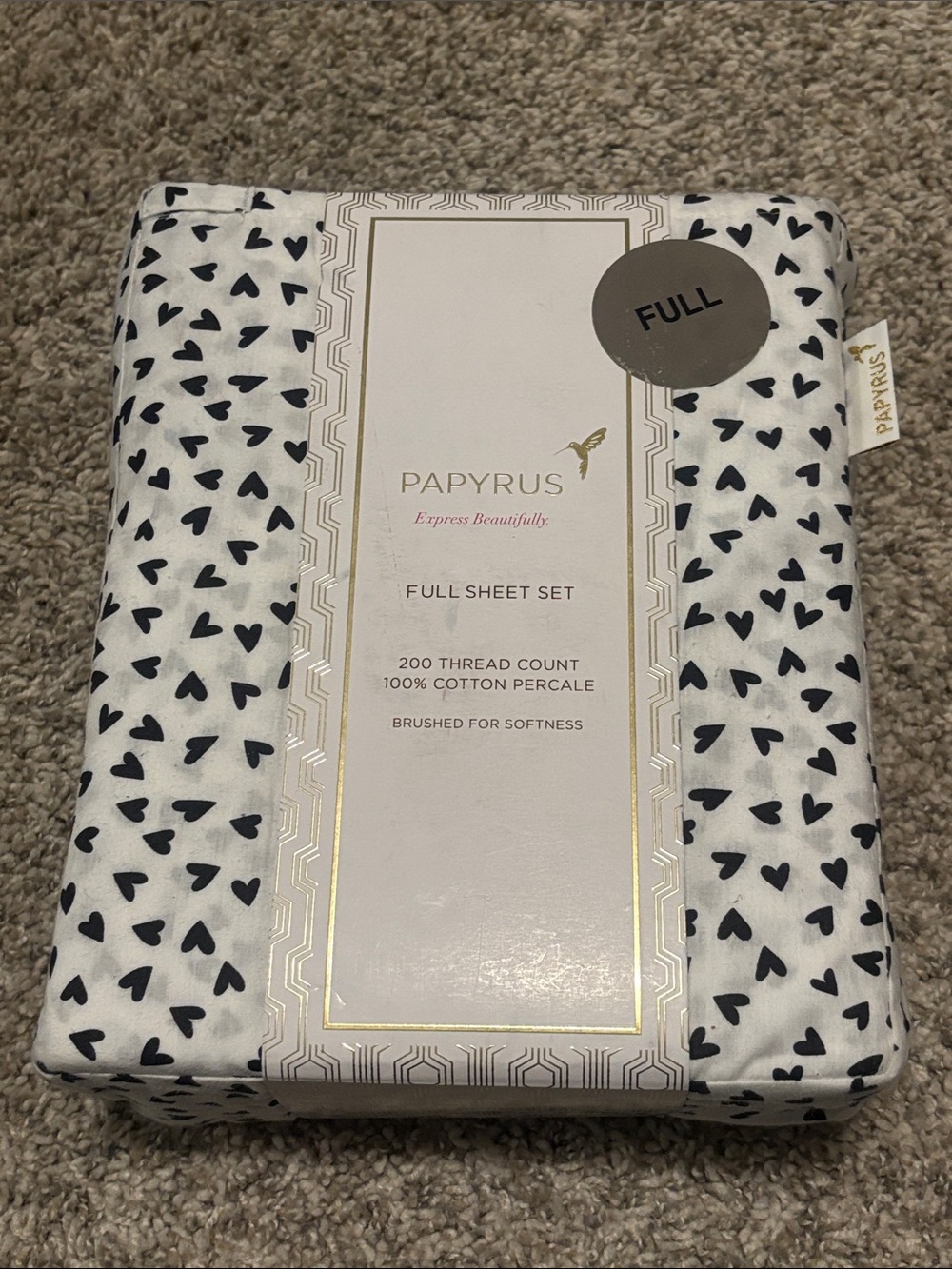 NWT Papyrus Heart Full Size Sheet Set
